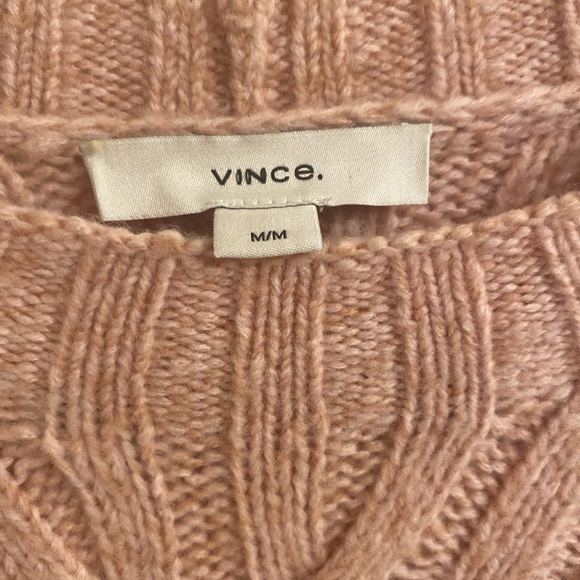 Vince Interlocking Cable Knit Wool Blend Sweater - Picture 3 of 6